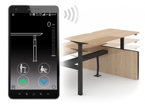 Bench Move Workstation : 2er Steh-Sitz-Schreibtisch elektrisch höhenverstellbar