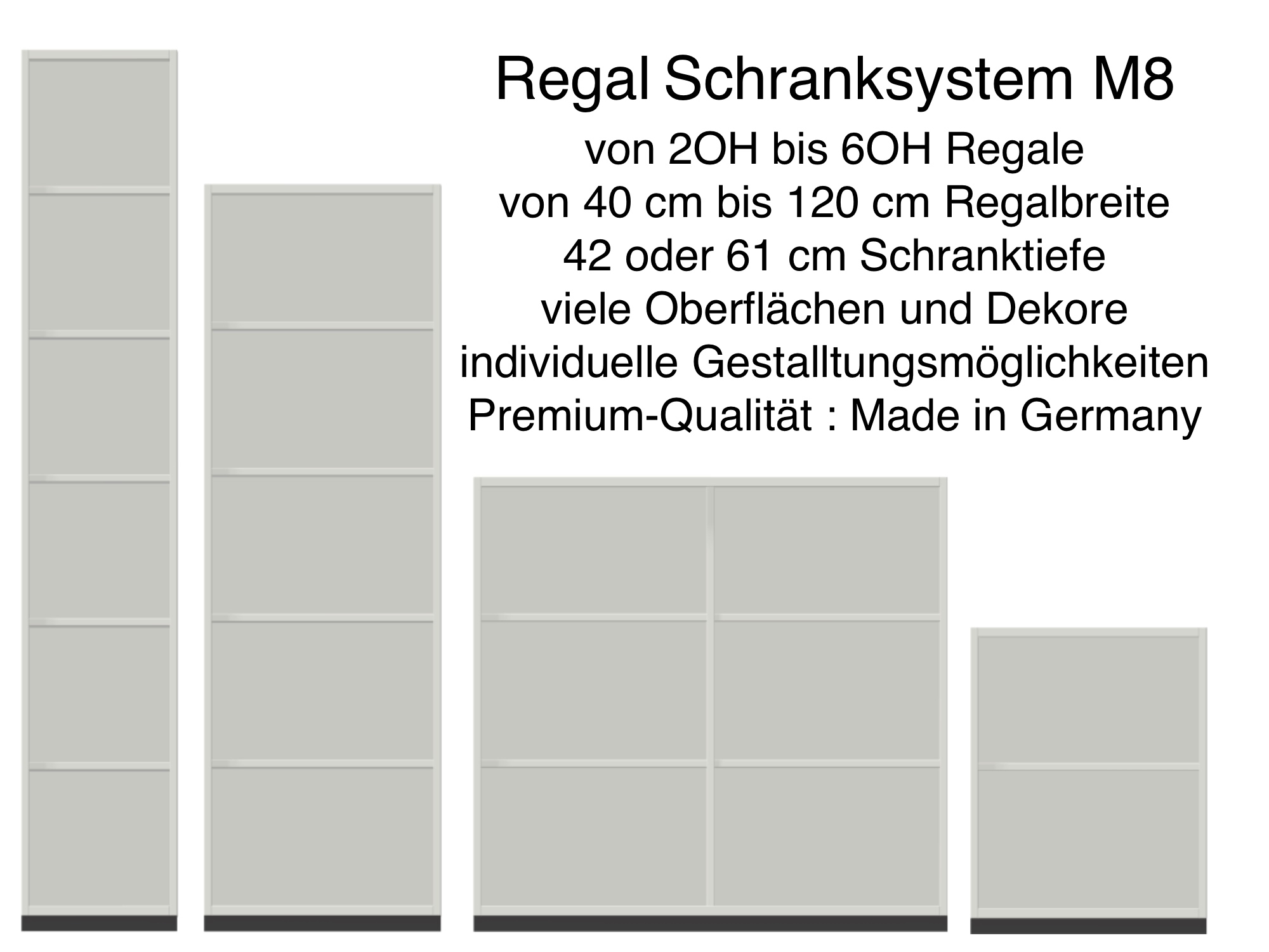 Vario M8 Regalsystem in vielen Größen und Ausführungen