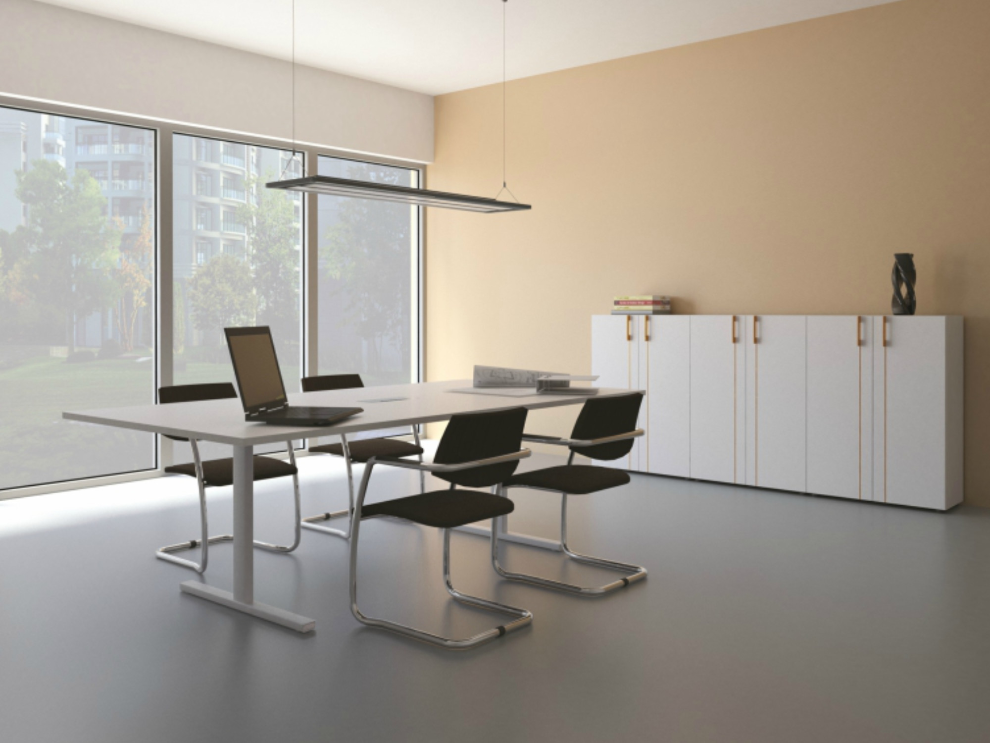 Konferenztisch FREEZ mit T-Fuss in 200/220x120 cm