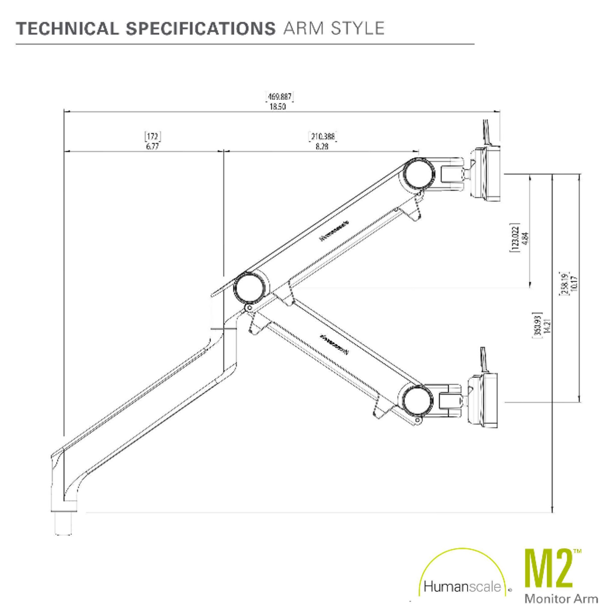 Humanscale Monitorarm M2 für Single- Monitor