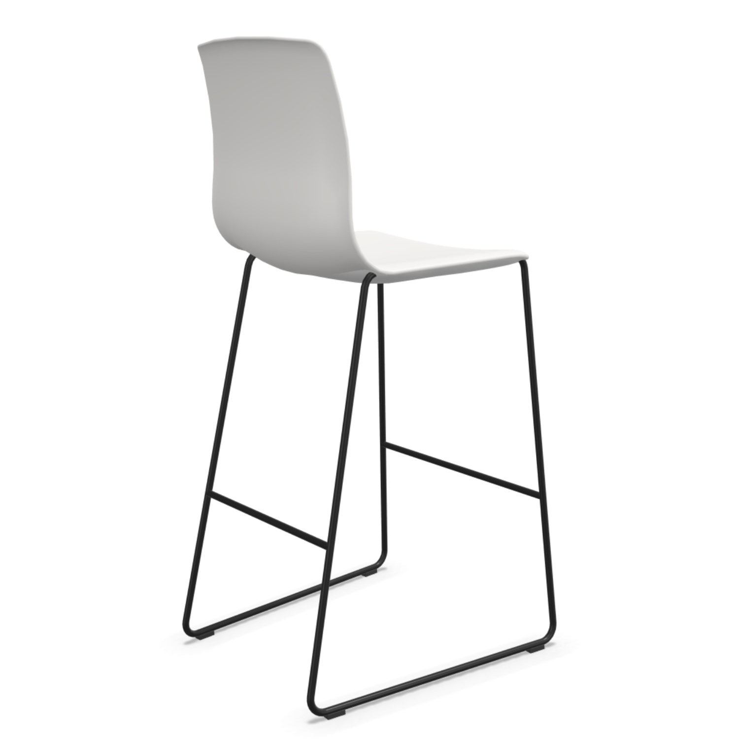 Designer Hochstuhl mit stabilem Kufengestell und Kunststoff Sitz