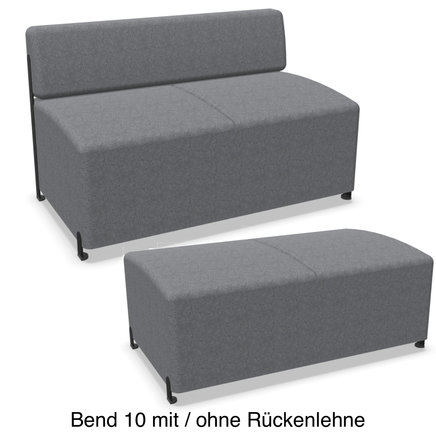 Actiu Bend F10 Sitzbank mit und ohne Rückenlehne auf 5 cm Füße