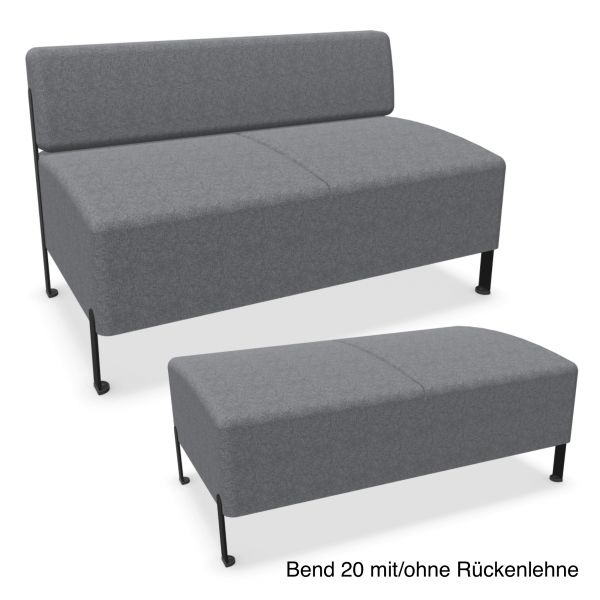 Actiu Bend 20 Lounge Sofa mit / ohne Rückenlehne mit 15 cm Metallfuß