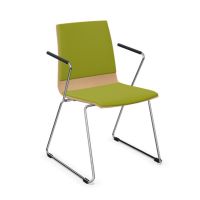 König + Neurath Objektstuhl MOVE ME mit Holzschale Sitz und Rücken gepolstert