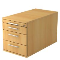 Rollcontainer XVE52 mit 3 x Schublade in Tiefe 80 cm