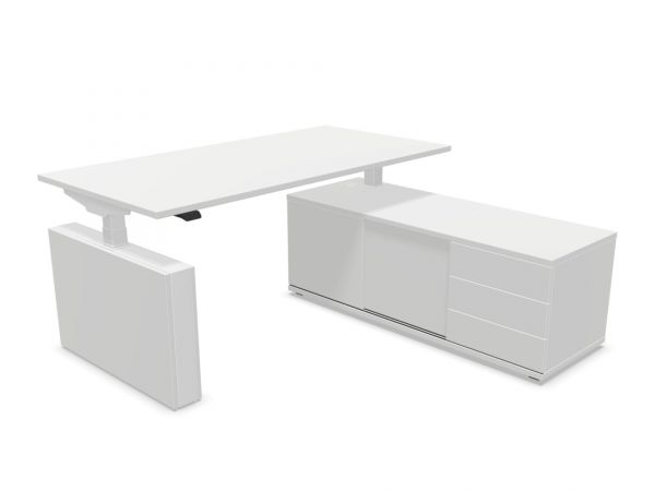 Actiu Mobility Executive Schreibtisch elektrisch Höhenverstellung mit Sideboard rechts