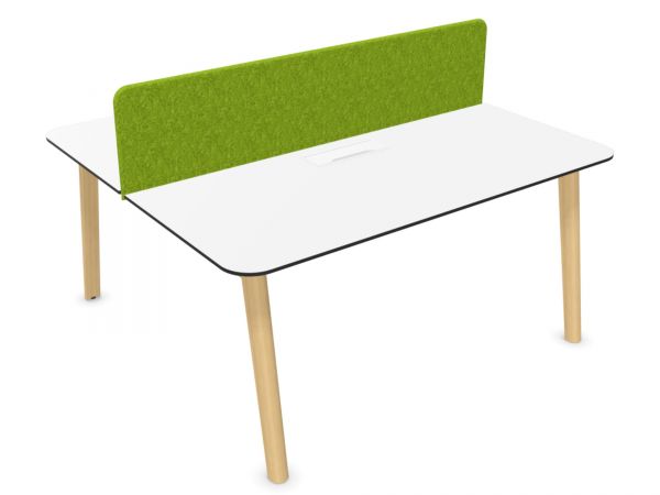 Abverkauf 2er Teamschreibtisch Simple Wood mit HPL Tischplattr weiß