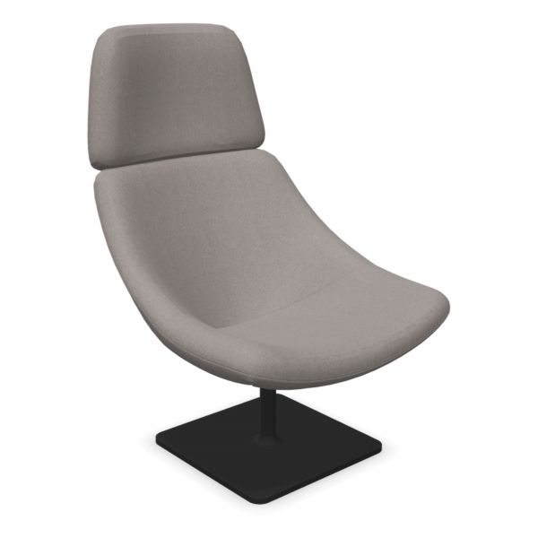 Noti Mishell Lounge Sessel mit Kopfstütze und Teller-Fußgestell 