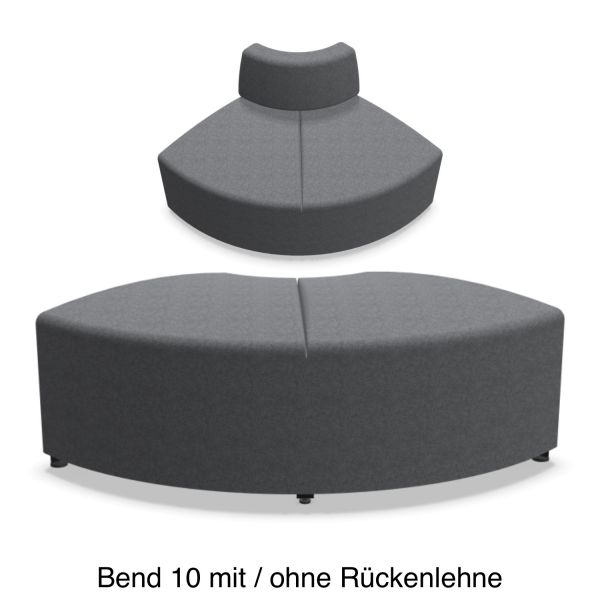 Actiu Bend F10 Sitzelement Sofa rund mit und ohne Rückenlehne für Ihre Lounge