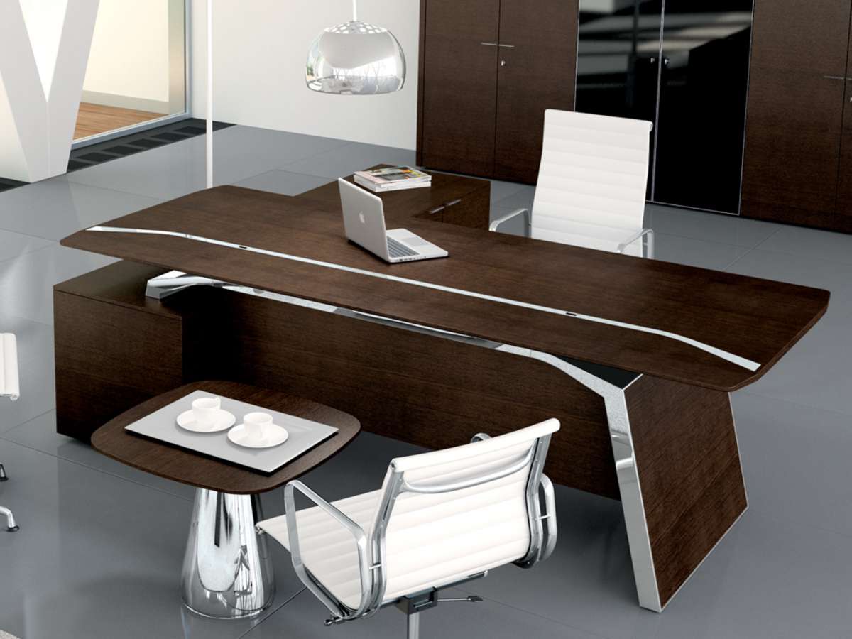 Bralco Metar Executive Schreibtisch mit Sideboard in Eiche furniert